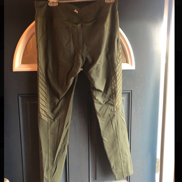 Joy Lab Army/Olive Green/Khaki Moto Leggings - Picture 3 of 7
